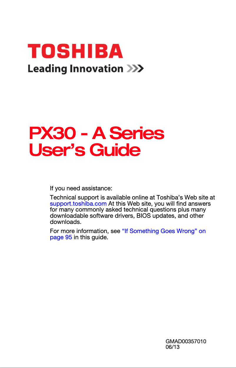 Página 1 del manual Manual de usuario Toshiba PX35T