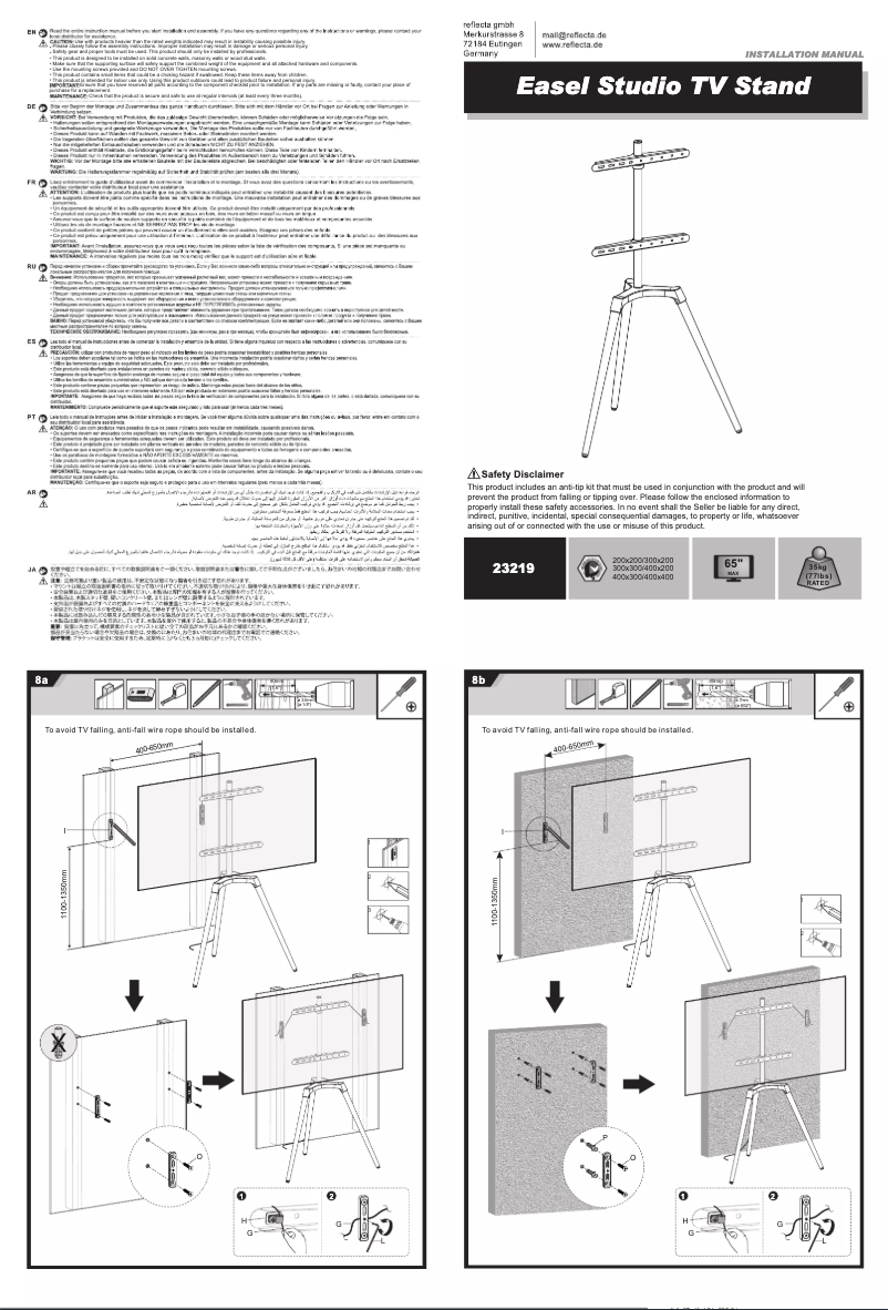 Page 1 de la notice Manuel utilisateur Reflecta 23219