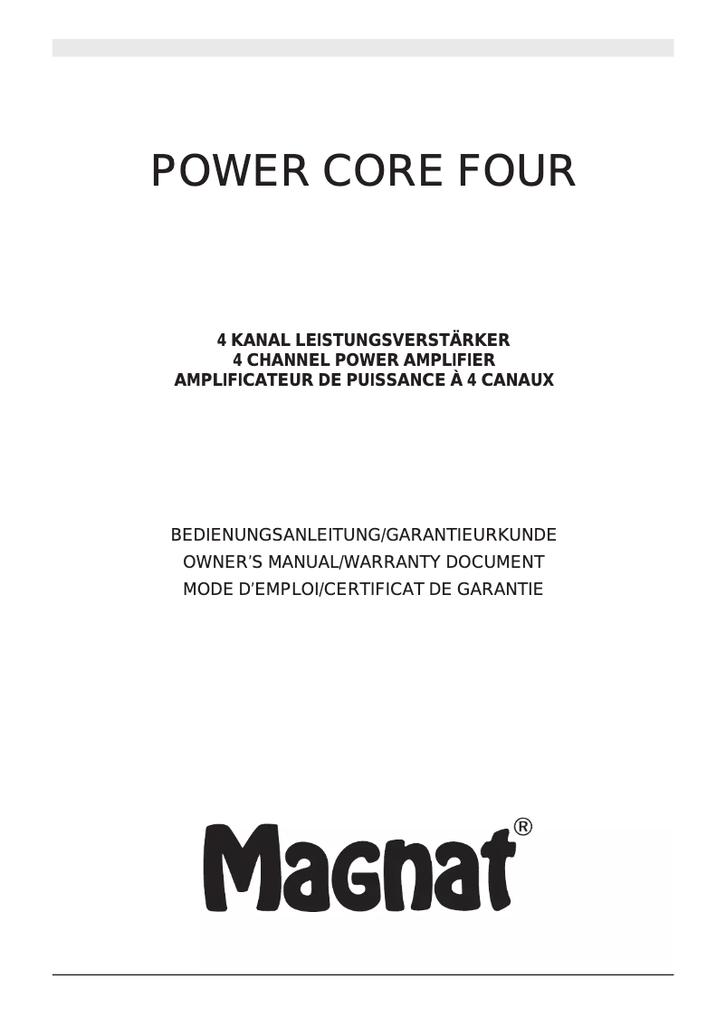 Imagen de la primera página del manual del dispositivo Power Core Four:S