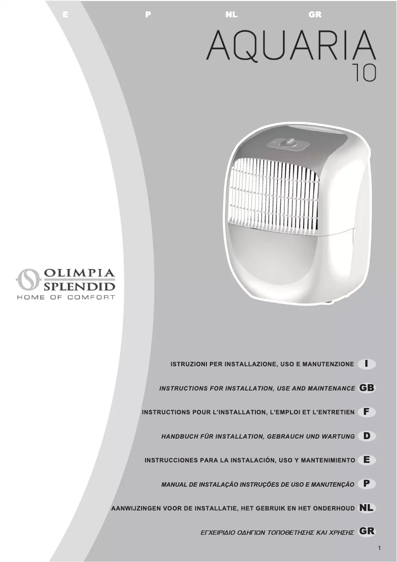 Page n°1 - Manuel utilisateur Olimpia Splendid Aquaria 10