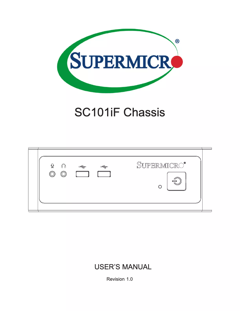 Page 1 de la notice Manuel utilisateur Supermicro SuperChassis SC101iF