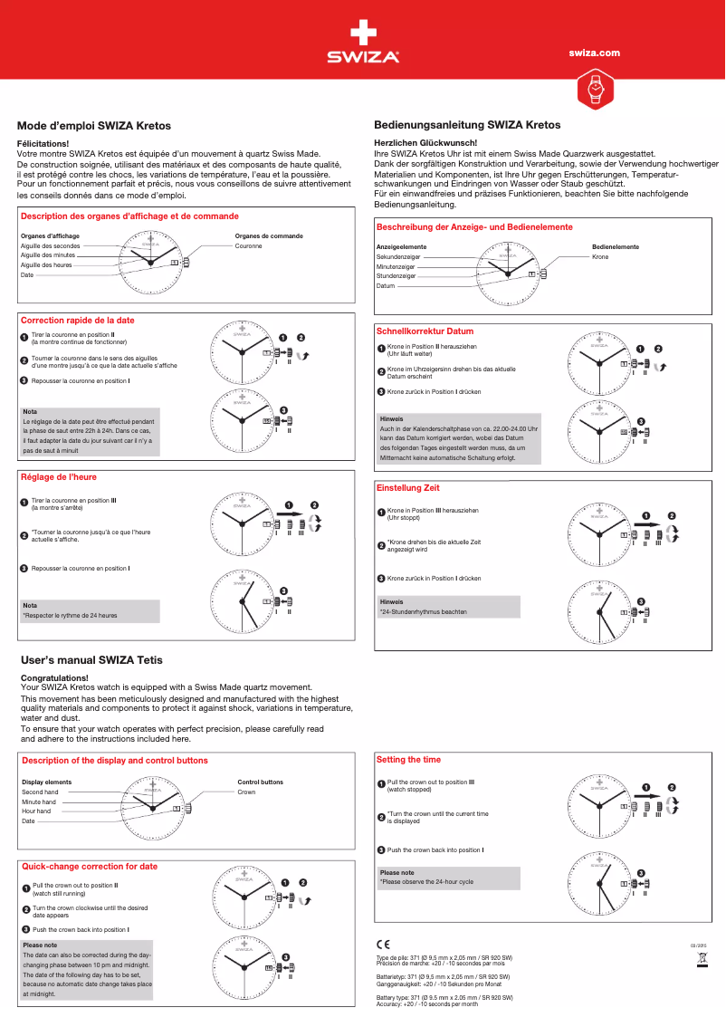 Página 1 del manual Manual de usuario Swiza Kretos