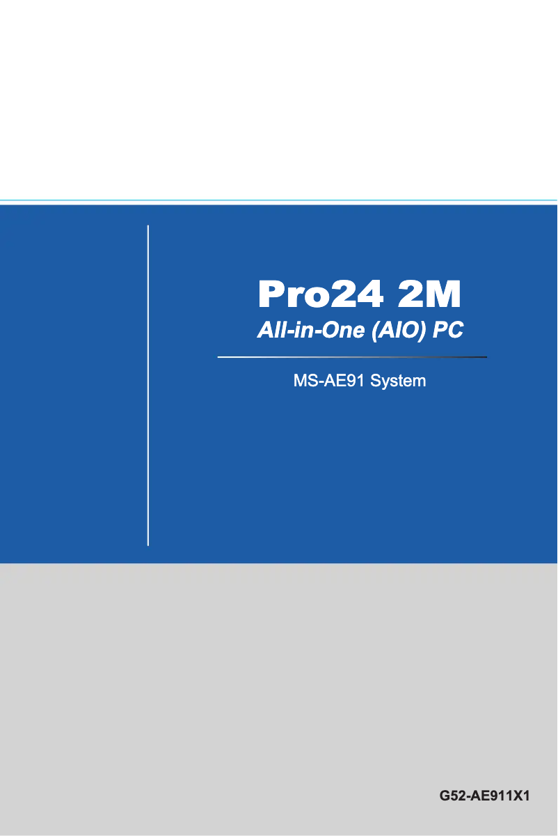 Page n°1 - Manuel utilisateur MSI Wind Top PRO 24 2M