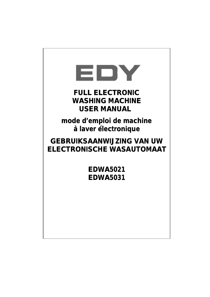 Page 1 de la notice Manuel utilisateur Edy EDWA5031
