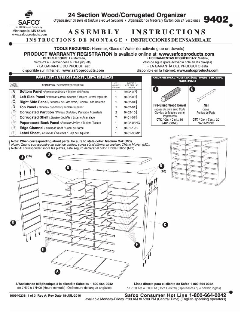 Image de la première page du manuel de l'appareil 9402