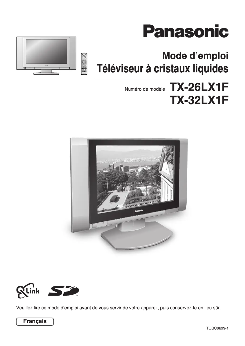 Image de la première page du manuel de l'appareil Viera TX-32LX1V