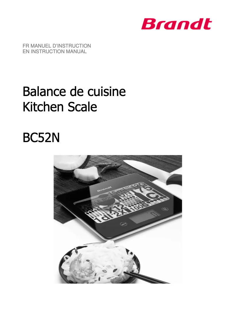 Page n°1 - Manuel utilisateur Brandt BC52N