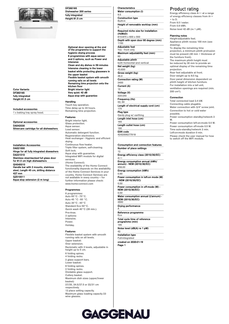 Image de la première page du manuel de l'appareil DF260165
