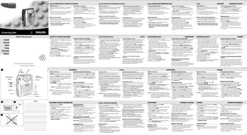 Page 1 de la notice Manuel utilisateur Philips AQ6345