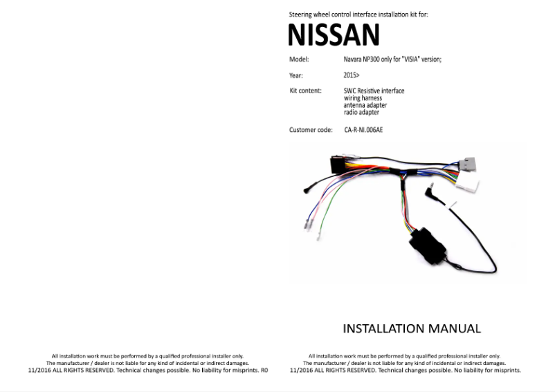 Page n°1 - Manuel utilisateur Pioneer CA-R-NI.006AE