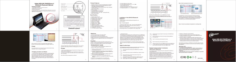 Image de la première page du manuel de l'appareil ADK-200