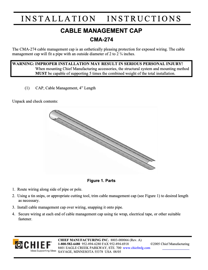 Imagen de la primera página del manual del dispositivo CMA274