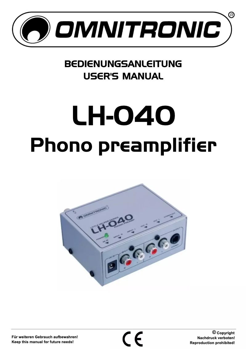 Image de la première page du manuel de l'appareil LH-040