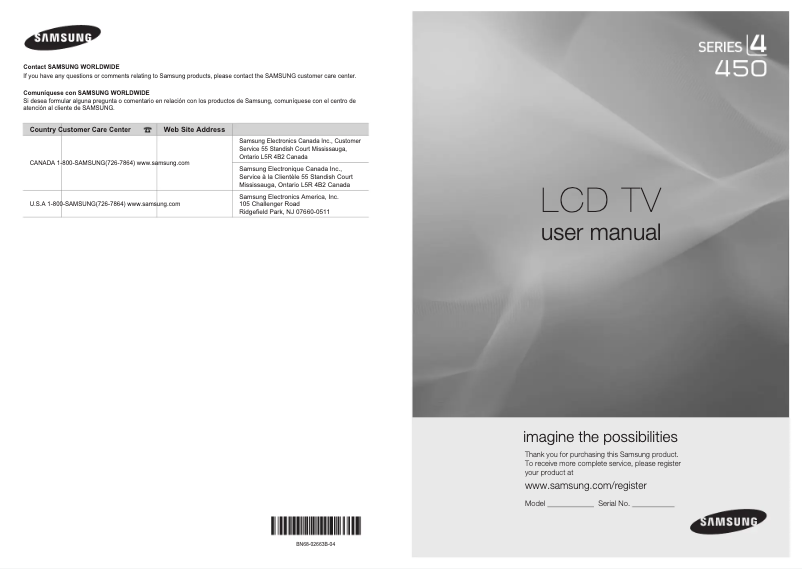 Image de la première page du manuel de l'appareil LN32C450