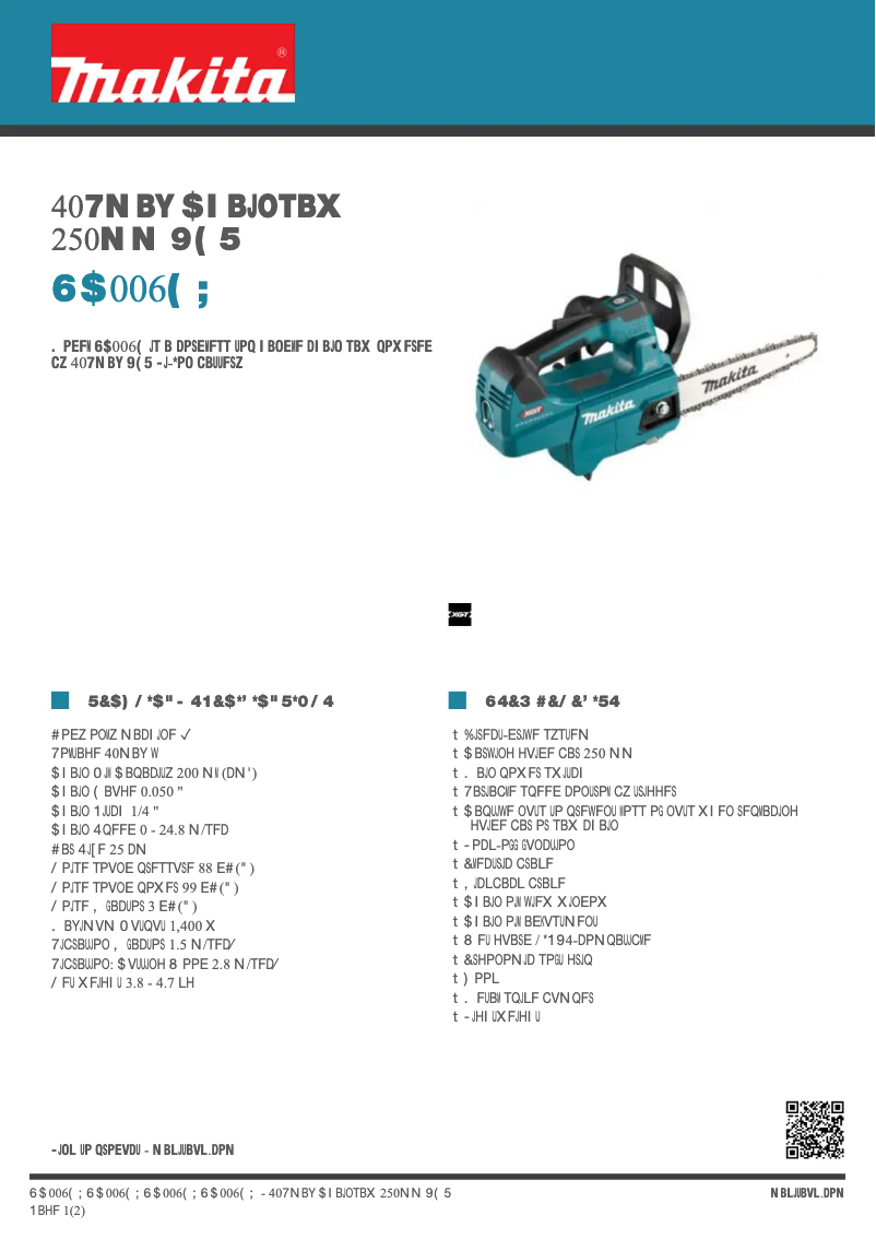 Page 1 de la notice Fiche technique Makita UC006G