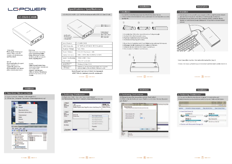 Page 1 de la notice Manuel utilisateur LC-Power LC-35U3-C-HUB