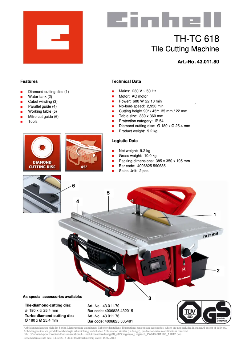 Image de la première page du manuel de l'appareil TH-TC 618
