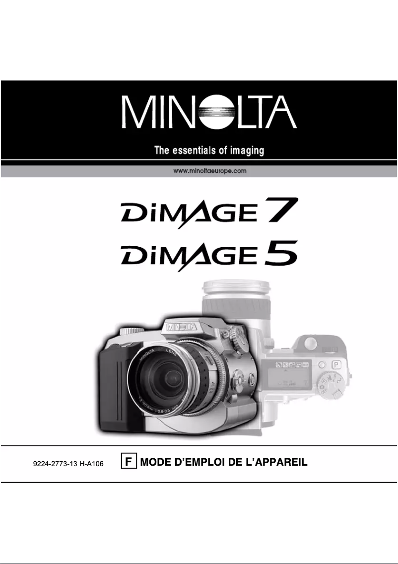 Image de la première page du manuel de l'appareil DiMAGE 5