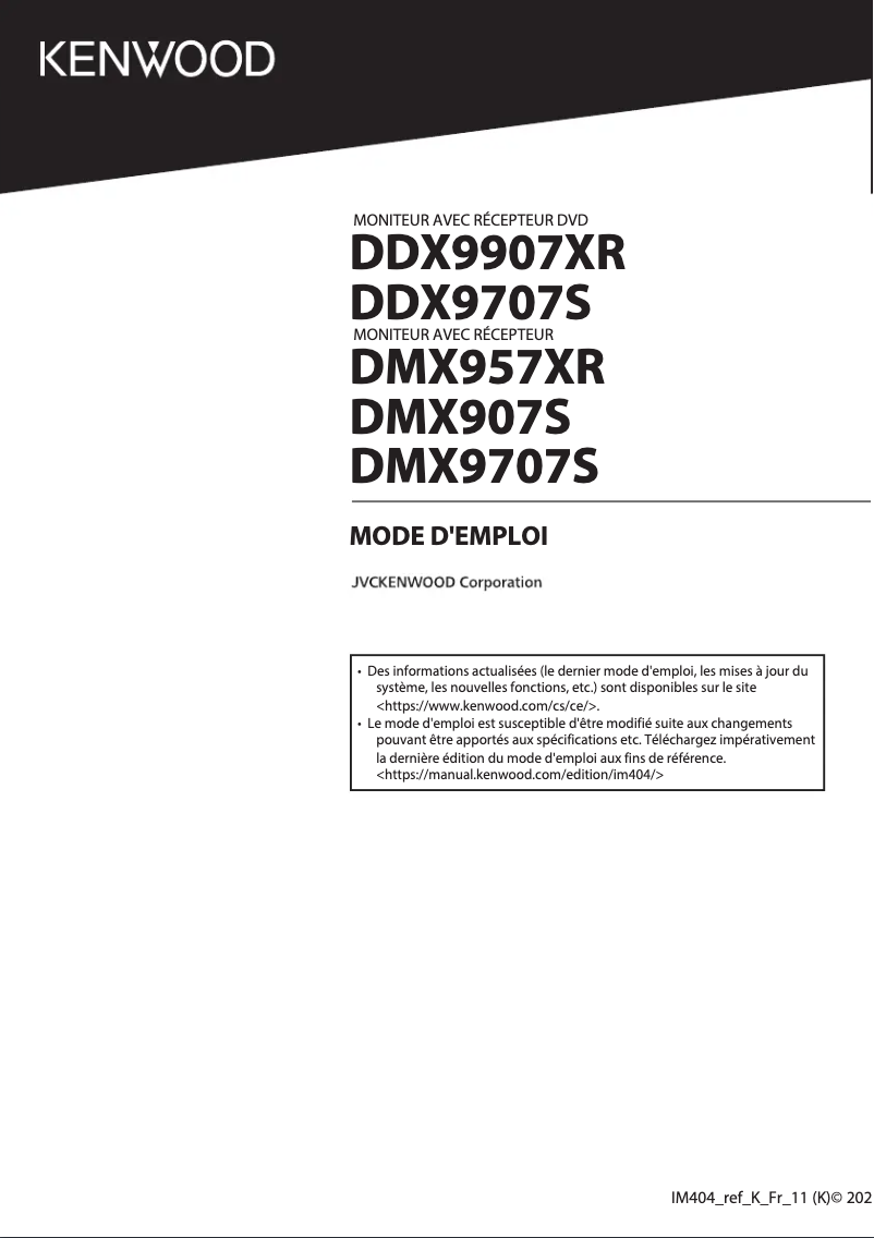 Image de la première page du manuel de l'appareil DDX9707S