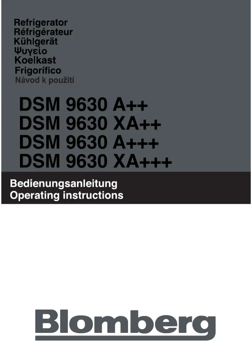Page n°1 - Manuel utilisateur Blomberg DSM 9630 A++