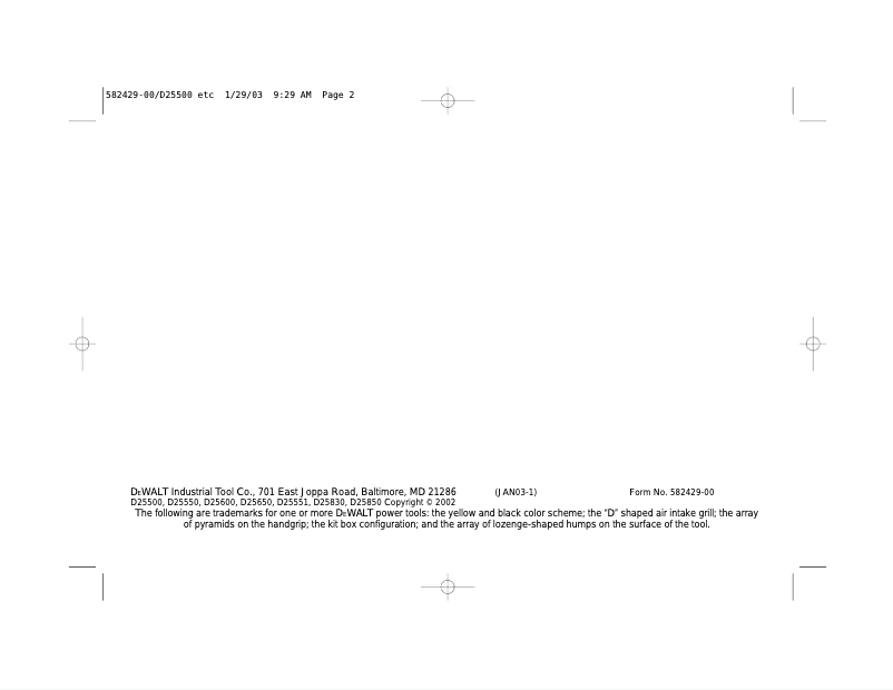 Image de la première page du manuel de l'appareil D25550K