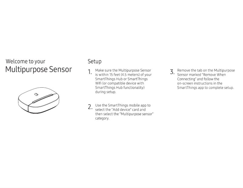 Page n°1 - Manuel utilisateur Samsung SmartThings Multipurpose Sensor
