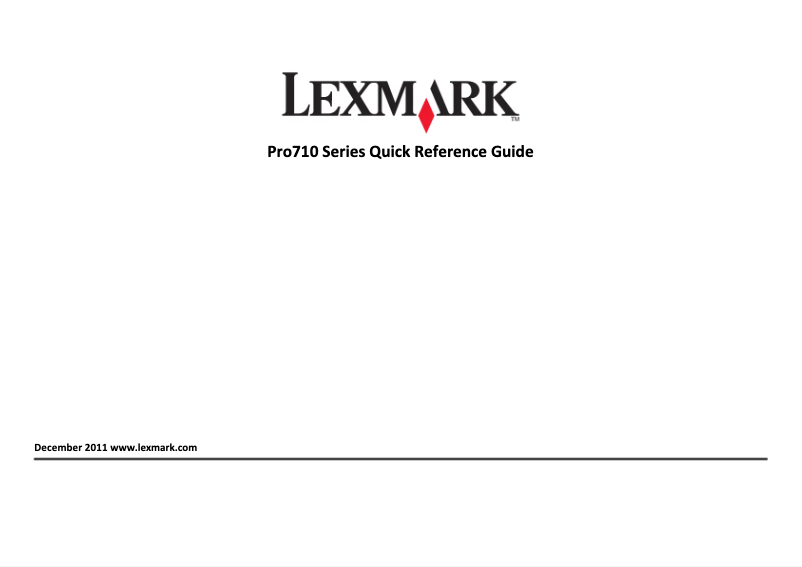 Page 1 de la notice Manuel utilisateur Lexmark Pro 710