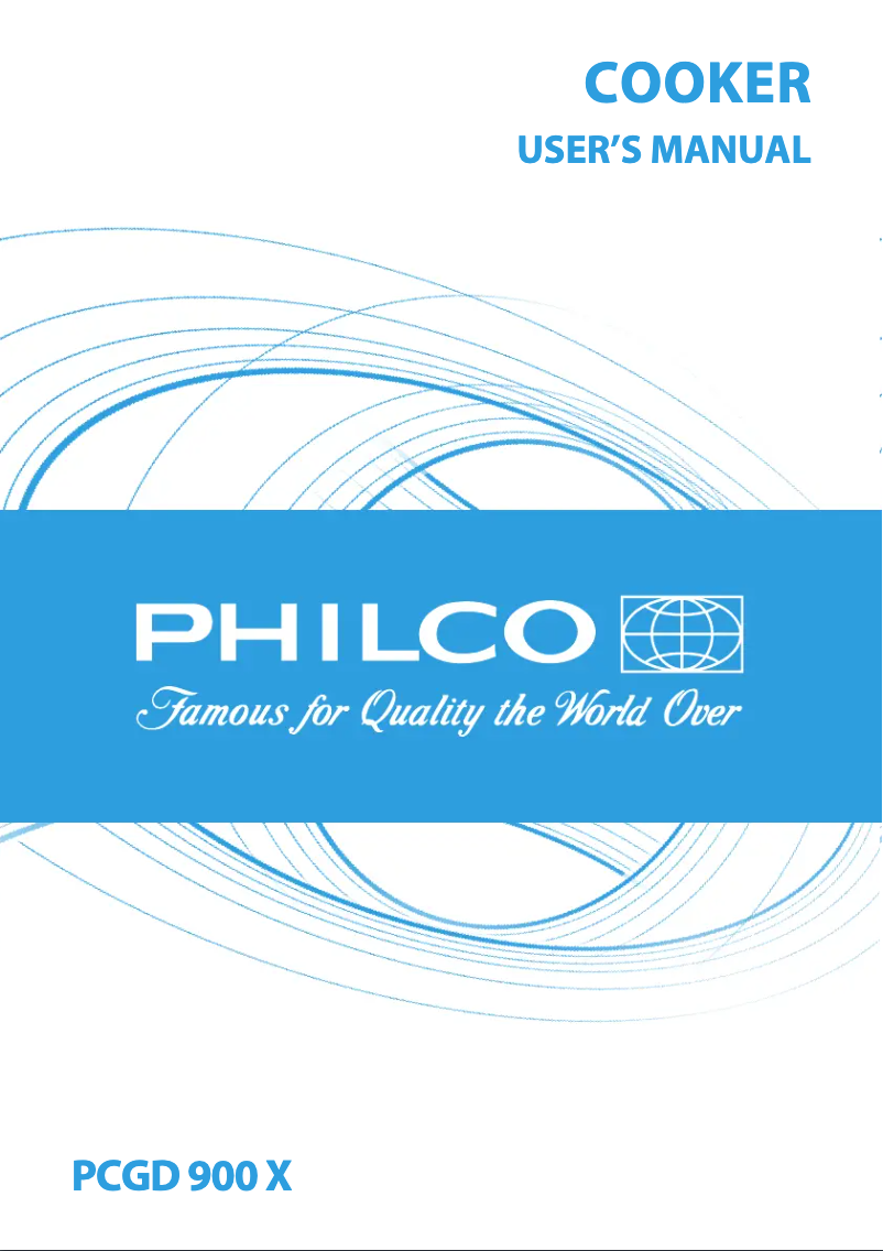 Page n°1 - Manuel utilisateur Philco PCGD 900 X