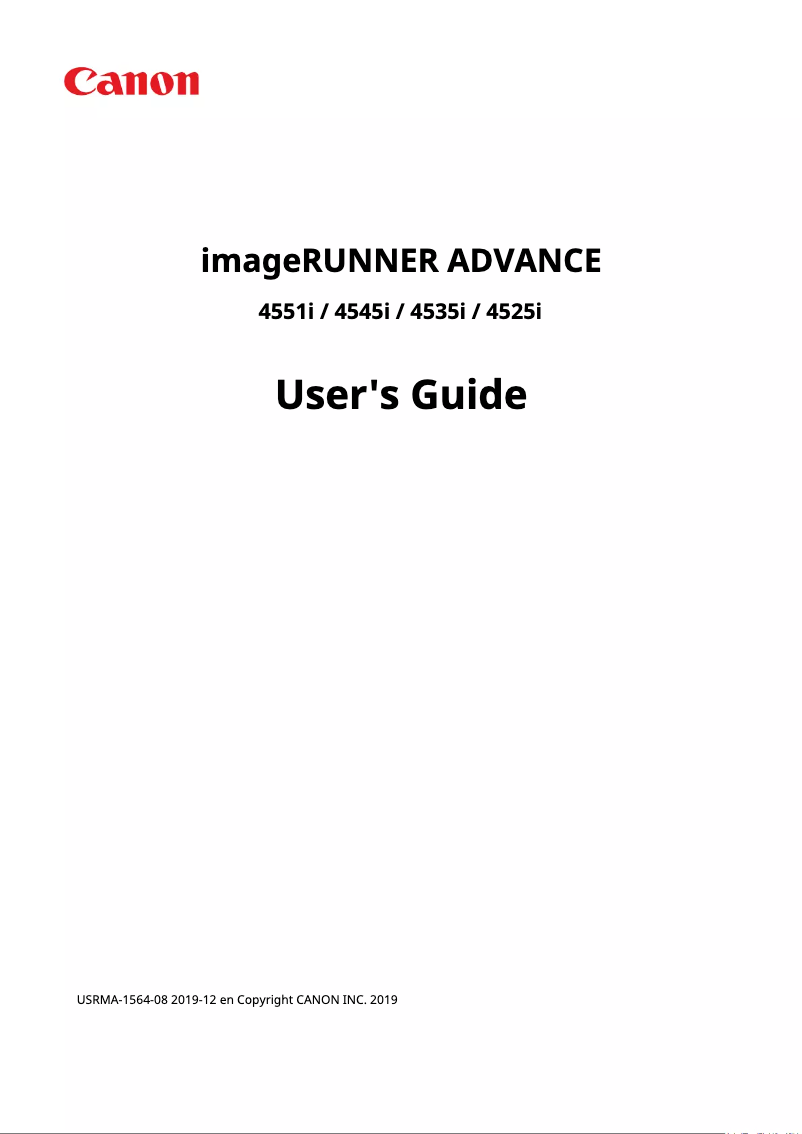 Page 1 de la notice Manuel utilisateur Canon imageRUNNER ADVANCE 4545i II