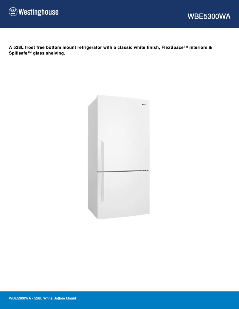 Image de la première page du manuel de l'appareil WBE5300WA