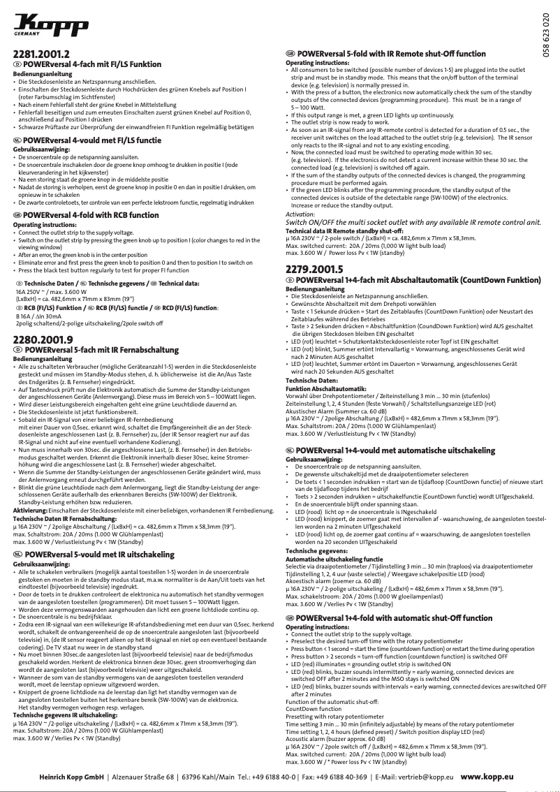 Page 1 de la notice Manuel utilisateur Kopp POWERversal