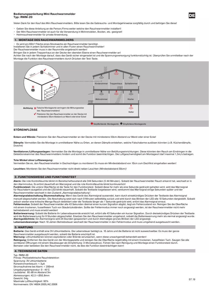 Imagen de la primera página del manual del dispositivo RWM-20
