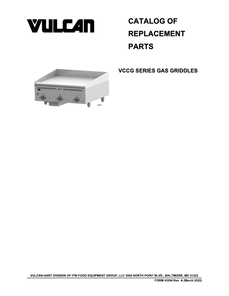 Page 1 de la notice Catalogue Vulcan VCCG24