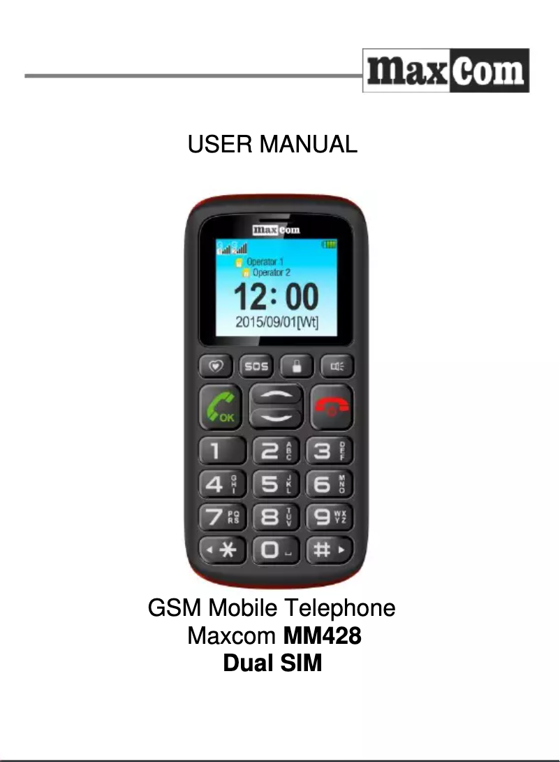 Page n°1 - Manuel utilisateur MaxCom MM428