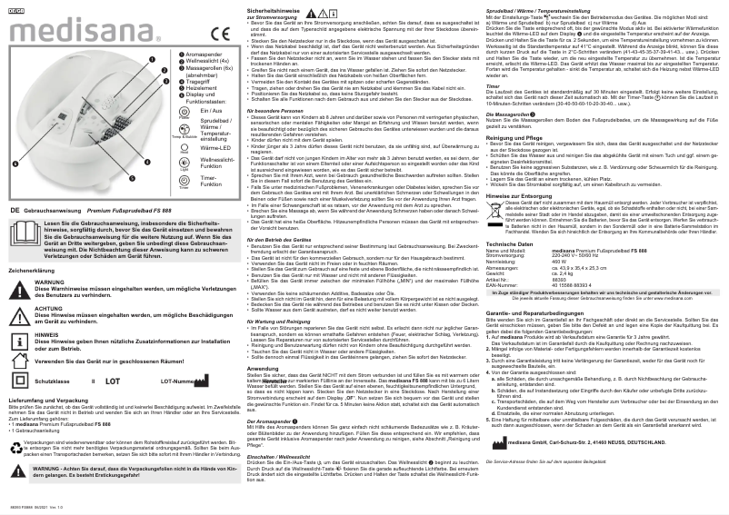 Página 1 del manual Manual de usuario Medisana FS 888