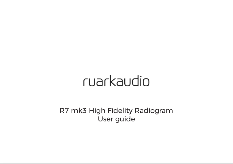 Página 1 del manual Manual de usuario Ruark Audio R7 Mk3