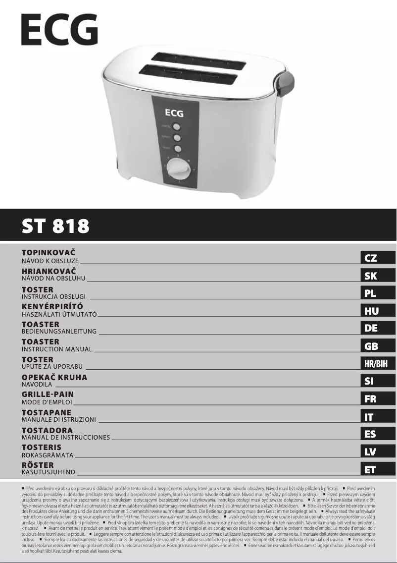 Page n°1 - Manuel utilisateur ECG ST 818