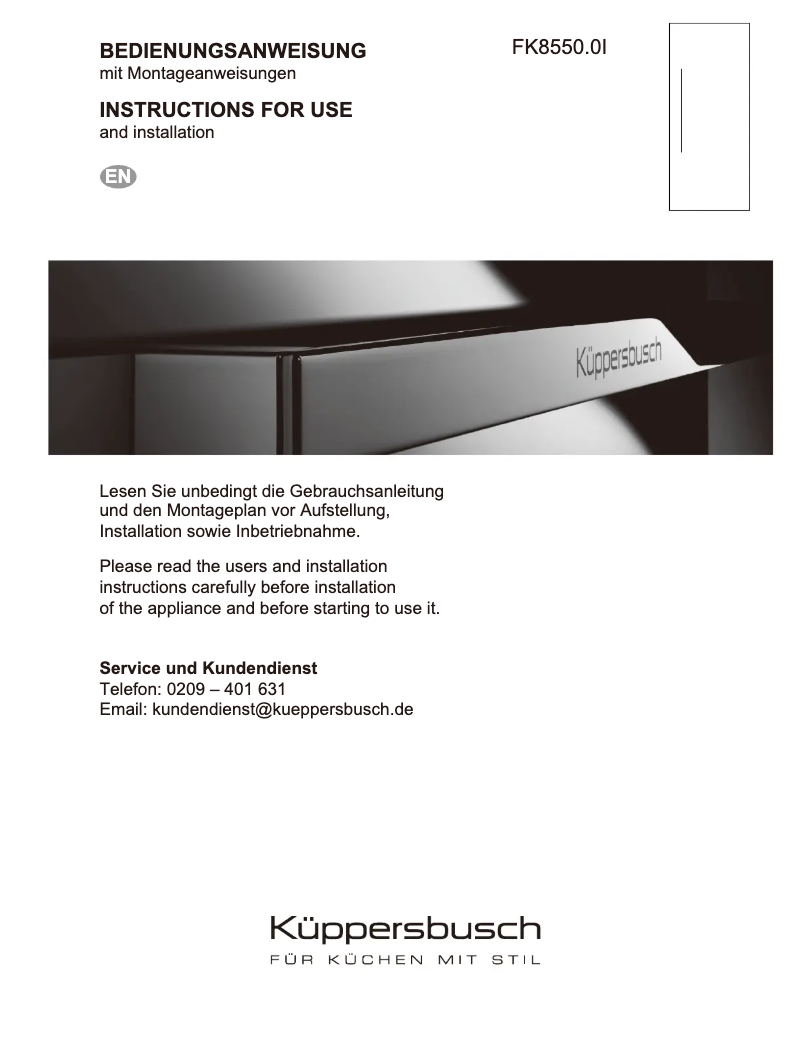 Página 1 del manual Manual de usuario Küppersbusch FK8550.0i