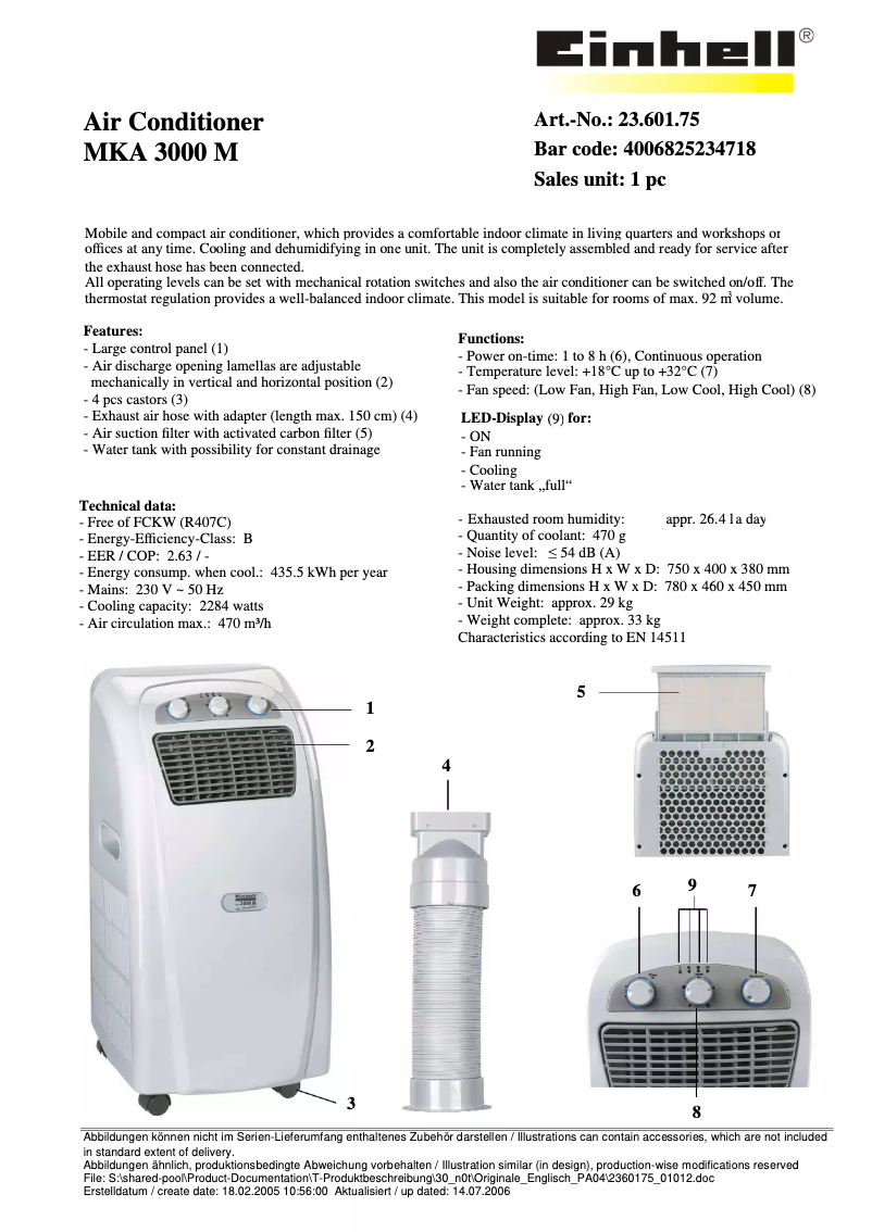 Image de la première page du manuel de l'appareil MKA 3000 M