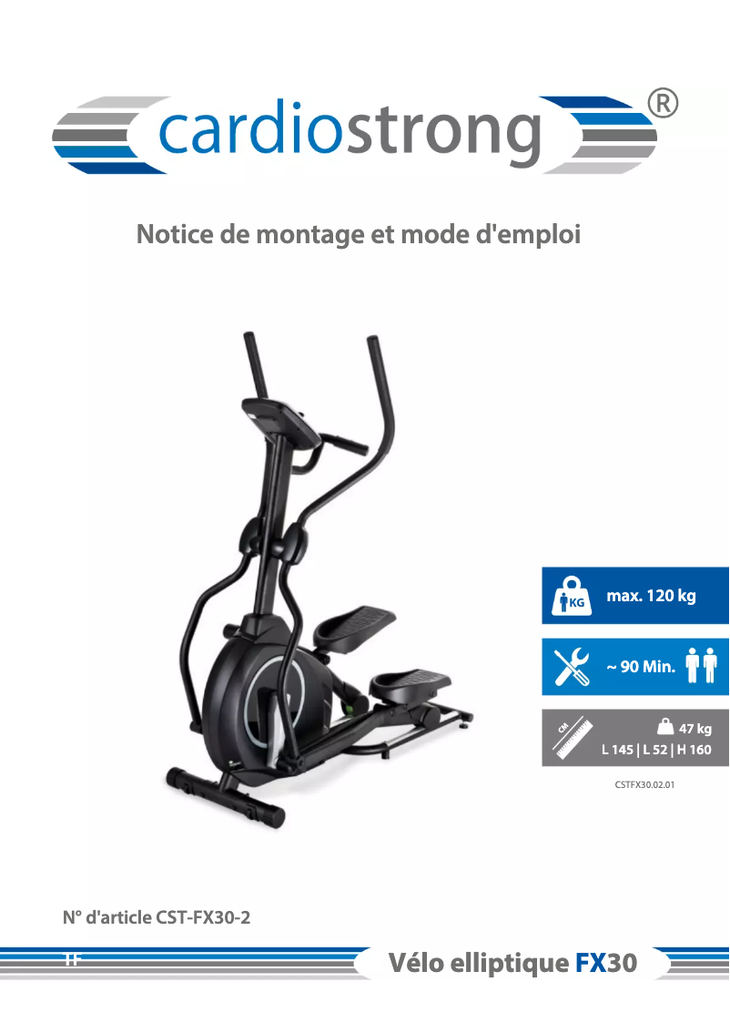 Page 1 de la notice Manuel utilisateur Cardiostrong FX30