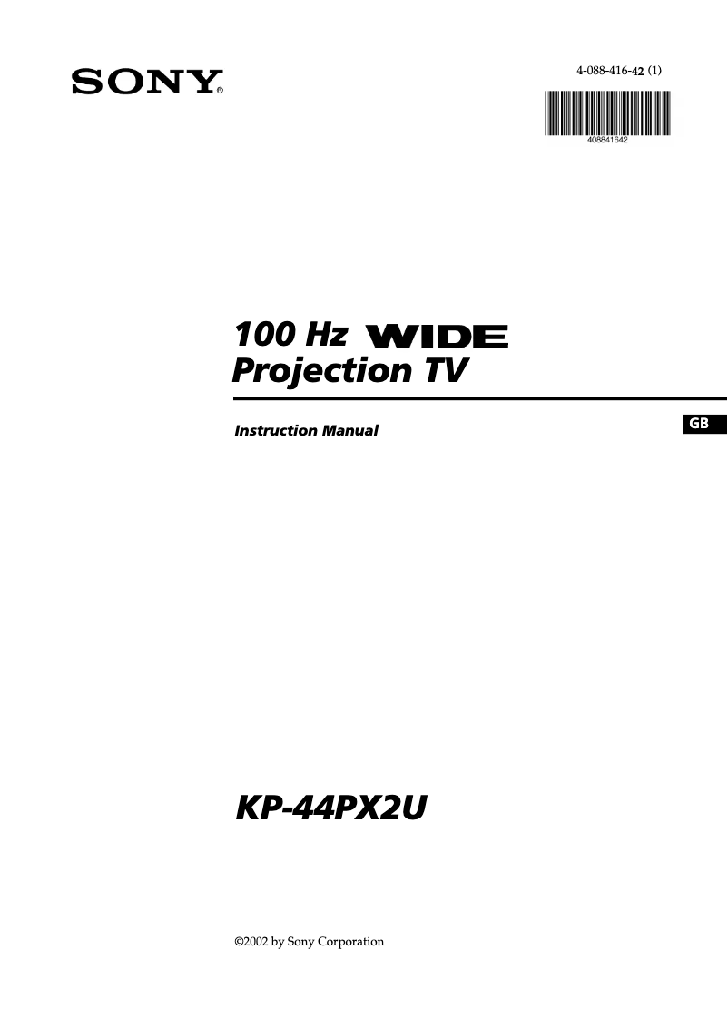 Image de la première page du manuel de l'appareil KP-44PX2U