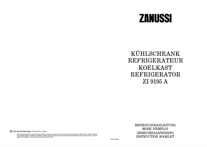 Image de la première page du manuel de l'appareil ZI 9195 a