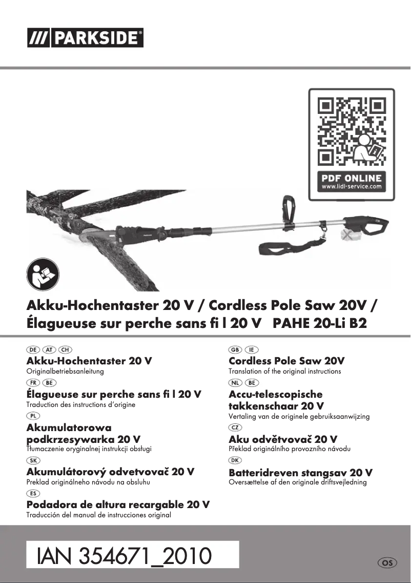 Image de la première page du manuel de l'appareil PAHE 20-Li B2