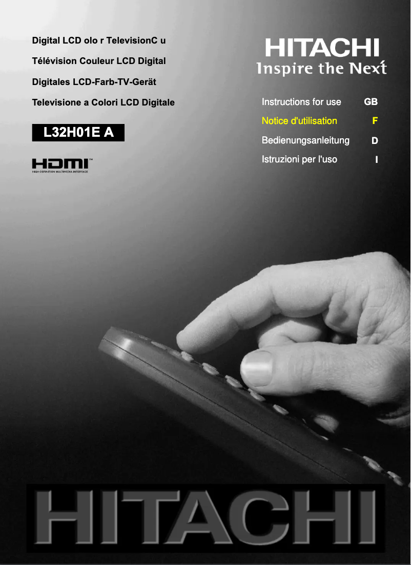 Page 1 de la notice Manuel utilisateur Hitachi L32H01EA