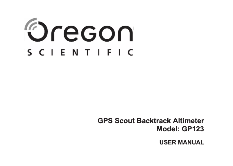 Page 1 de la notice Manuel utilisateur Oregon Scientific GP123