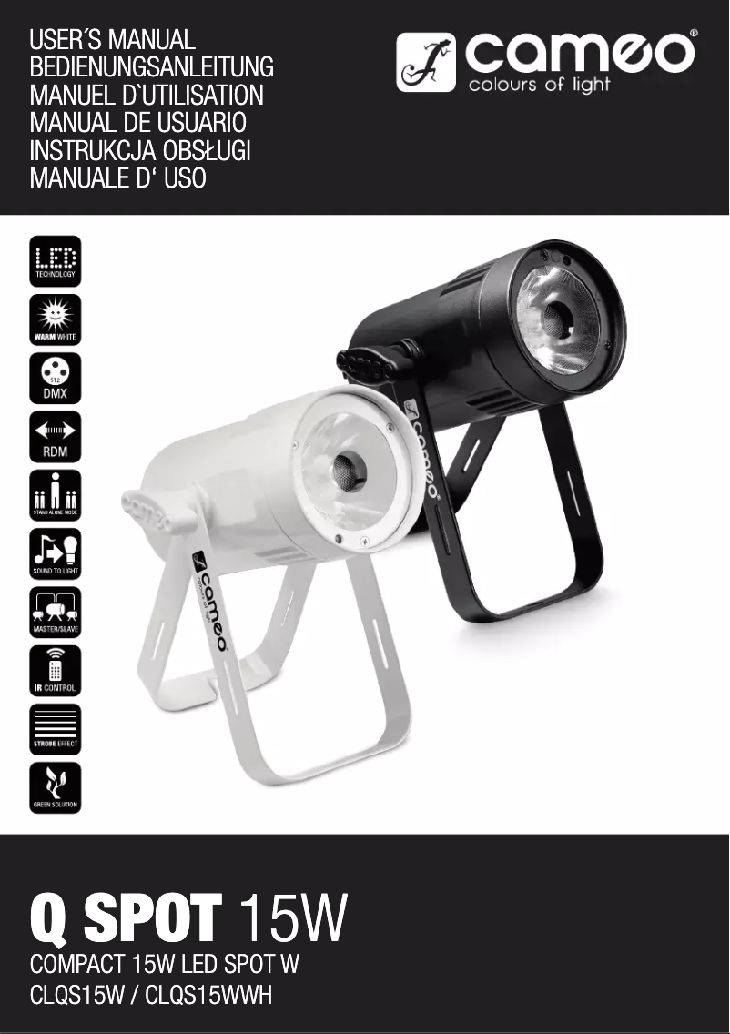 Page 1 de la notice Manuel utilisateur Cameo Q-Spot 15 W