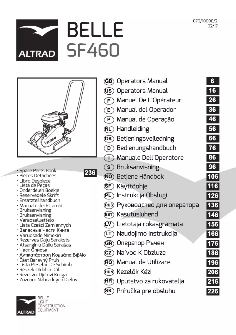 Page n°1 - Manuel utilisateur Lescha BELLE SF 460