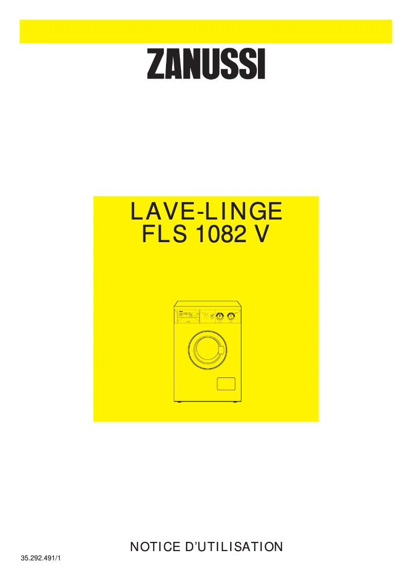 Page 1 de la notice Manuel utilisateur Zanussi FLS 1082v