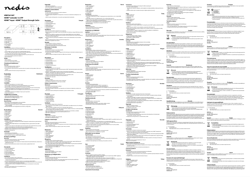 Page 1 de la notice Manuel utilisateur Nedis VREP3415AT