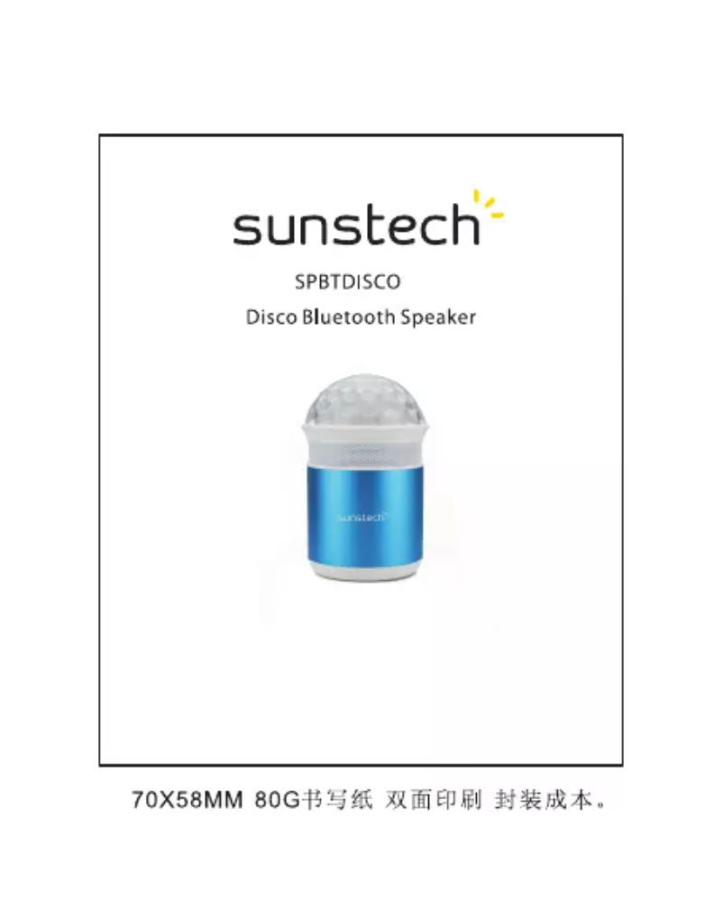 Page 1 de la notice Manuel utilisateur Sunstech SPBTDISCO